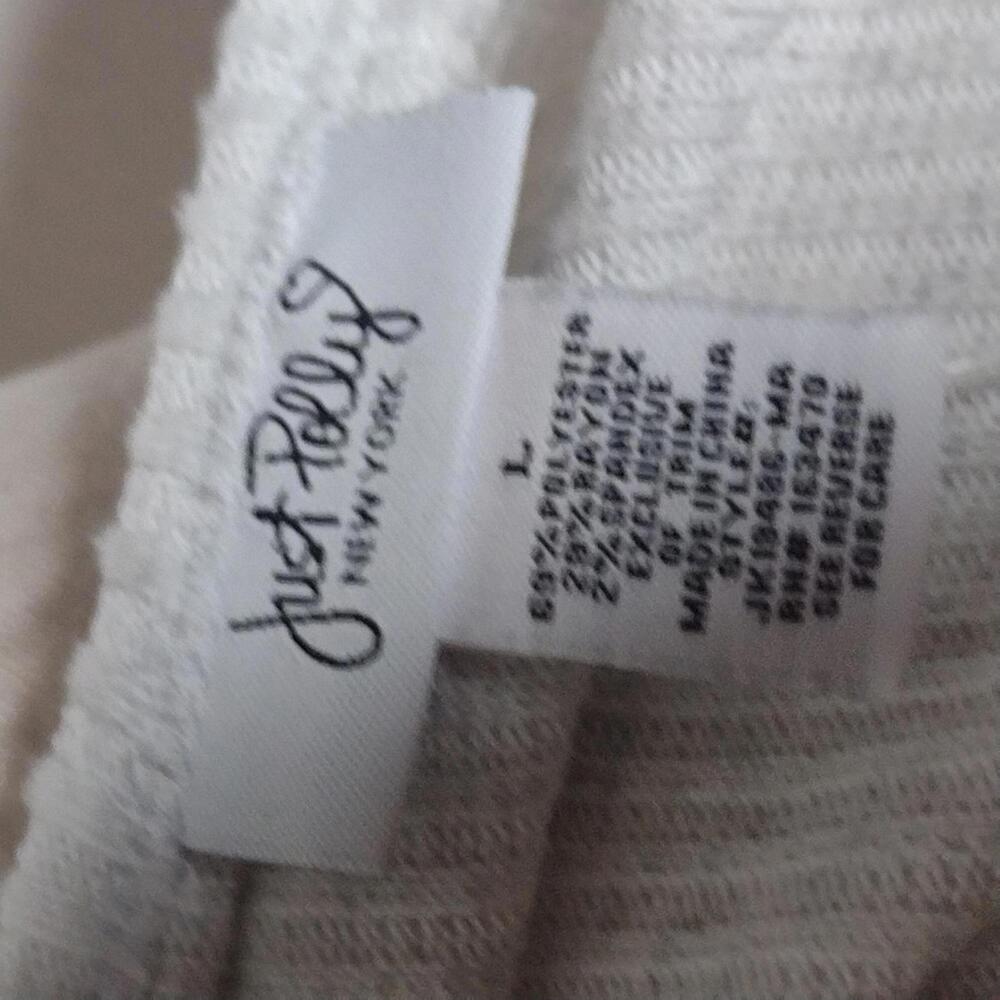 NWT Just Polly Women's Lt Heather Gray/Cozy Knit Star Top Size L - Picture 8 of 8